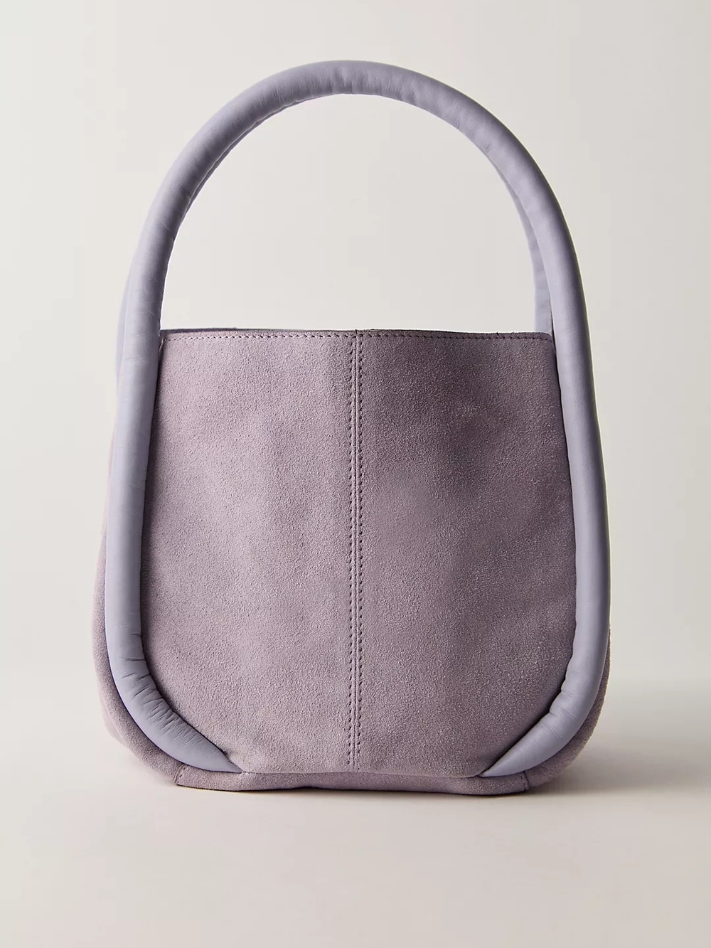 Free People Barlow Suede Bucket Bag Fields Of Lilac Pastel Purple Handbag NWT - Picture 4 of 8